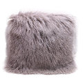 Customized Gray Fur Long Hair Baby Throw Pillow Cover Case with Zipper